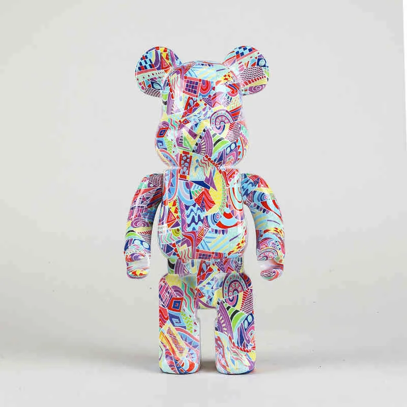 Objetos decorativos Figuras Decoração em casa 28cm Bearbrick 400 Berbrick Games Ano Novo Tide Play Model Plating Resin Games Electronic Kids Toys T220902