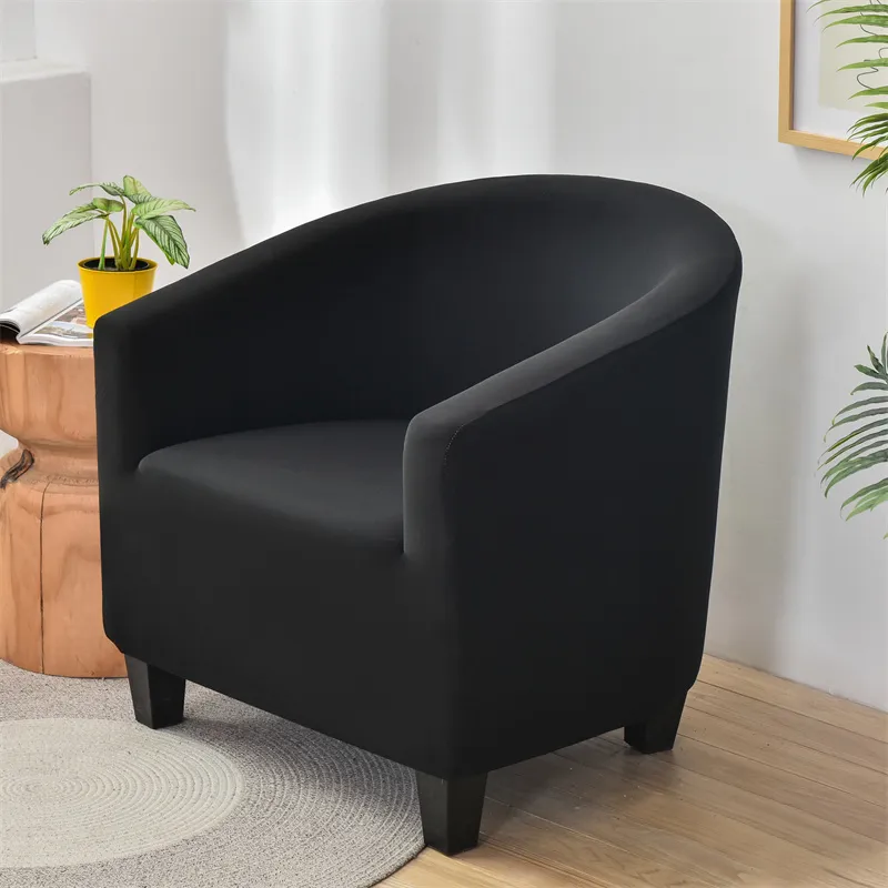 Solid Color Armchair Couch Cover Relax Stretch Single Seater Bath Tub Club Sofa Slipcover for Living Room Elastic Washable 220615