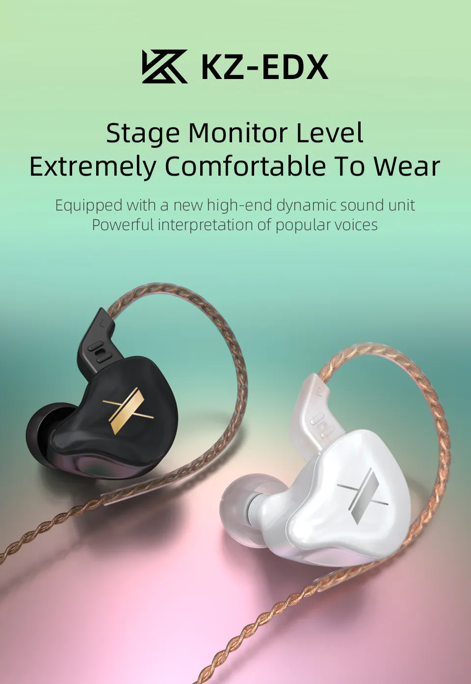 KZ EDX Kristal Renk 1DD HIFI BAS EARBUDS Kulak Monitörü Kulaklıklar Spor Spor Gürültü Engelleme Kulaklıklı Kulaklık