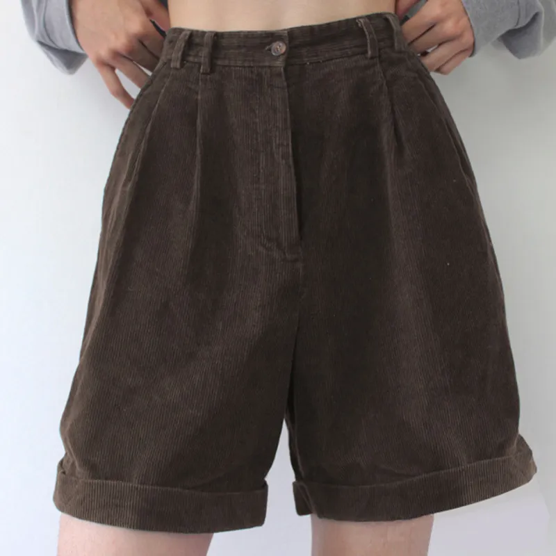 Shorts kvinnor hög midja vintage pojkvän stil avslappnad solid streetwear dam klassiker 220427