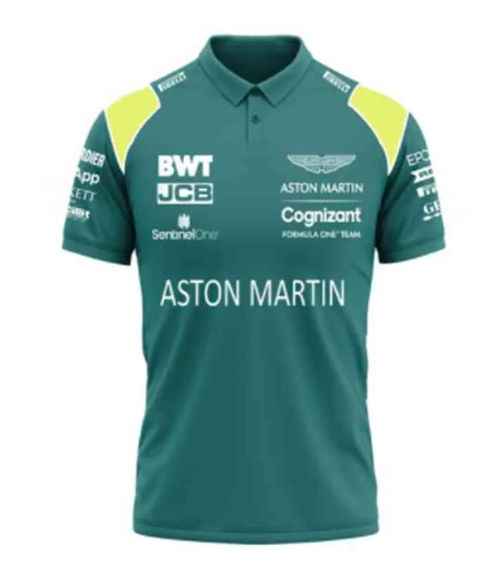 Aston Martin Team F1 Formula One Wec Vettel Driver Theme Shirt Мужчины Женщины Фанаты гонок с коротким рукавом Лето