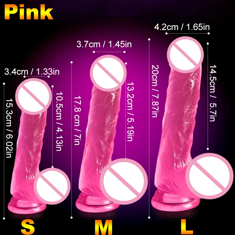 Hieha sexig leksak för kvinna kristall dildo tpe penis artificiell kuk med sugkopp stor realistisk kvinnlig vagina masturbator