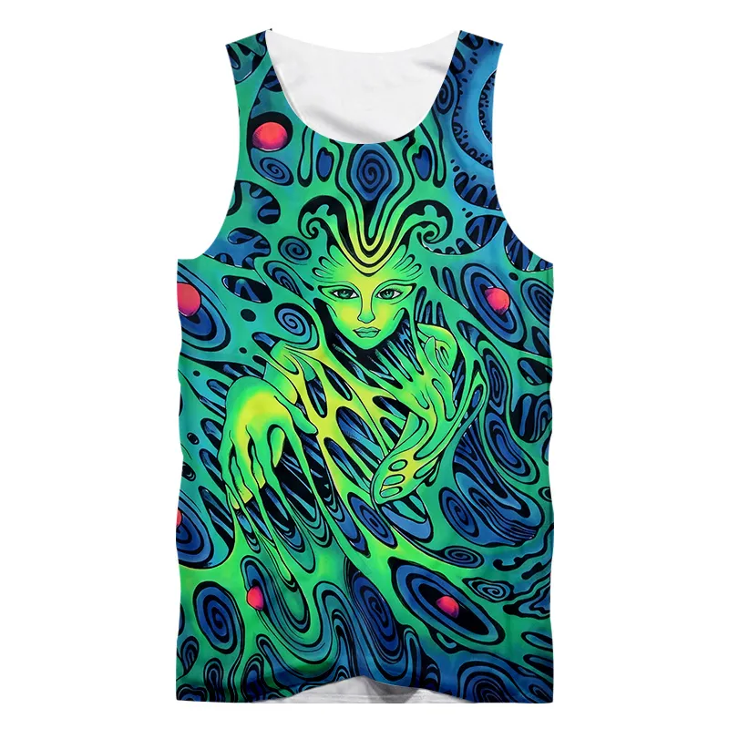 CJLM Full tryckt färgmönster Leaf Elephant Tank Top Men's Custom Street Clothing Sleeveless Sublimation Hip Hop Fashion Vest 220607