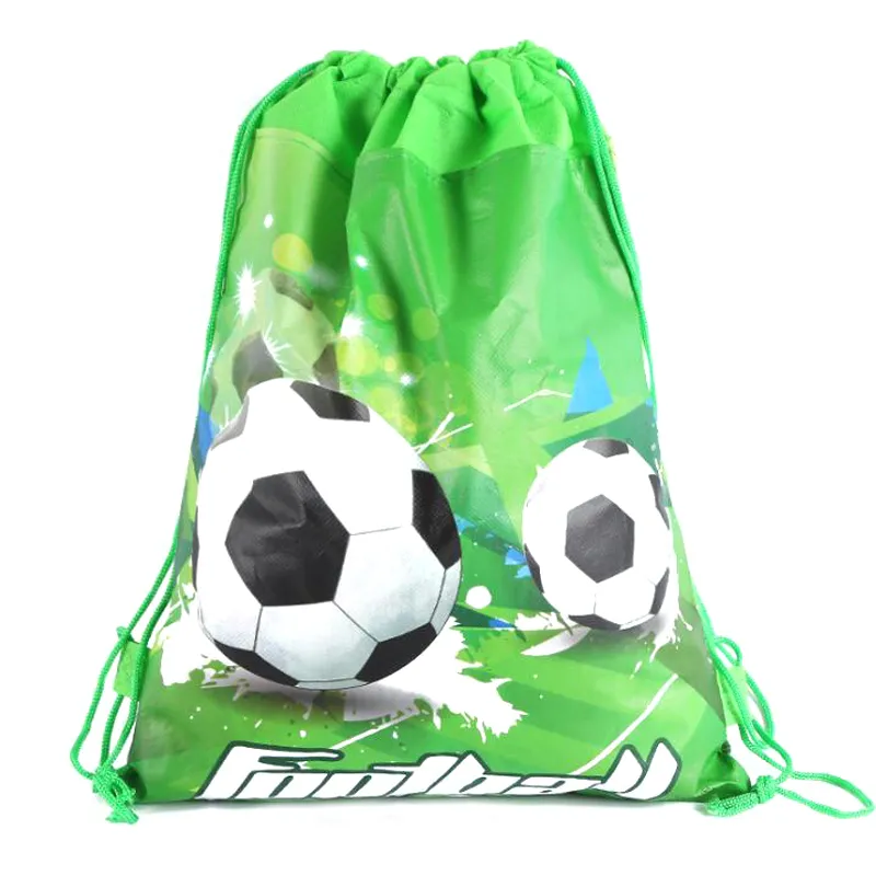 football موضوع الظهر حفلة عيد ميلاد سعيد الأقمشة غير المنسوجة كرة كرة القدم هدايا حقيبة استحمام الطفل Mochila 220427
