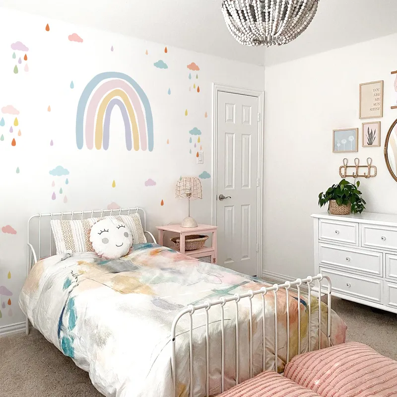 Funlife Nursery Boho Rainbow Muurstickers Papieren Stickers Waterdichte Kinderen Woonkamer Slaapkamer Kinderen Baby Home Decor 220421