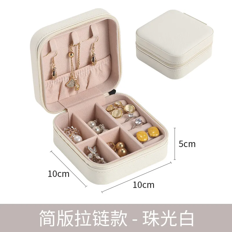 Boîte à bijoux Simple et Portable, sac à bijoux de voyage, clou d'oreille, collier, Mini petite boîte à bijoux rétro 265c