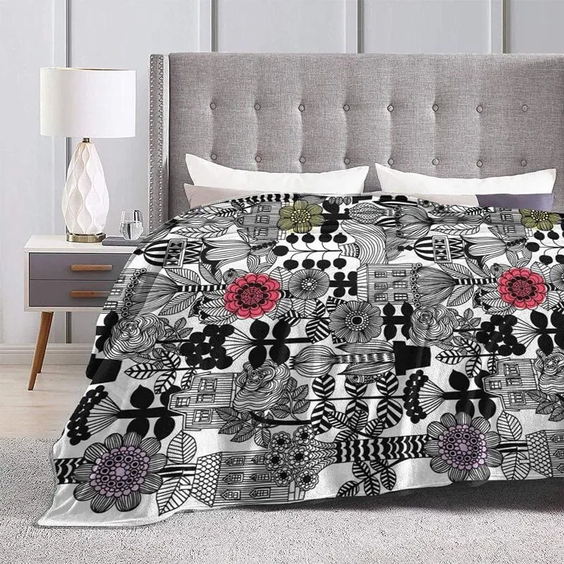 Battaniyeler Battaniye Flannel Süper Yumuşak Polar Yatak Yatak Ev Dekoru Tüm Sezon Yatak Kanepesi Oturma Odası Marimekko Parça Blankets207o