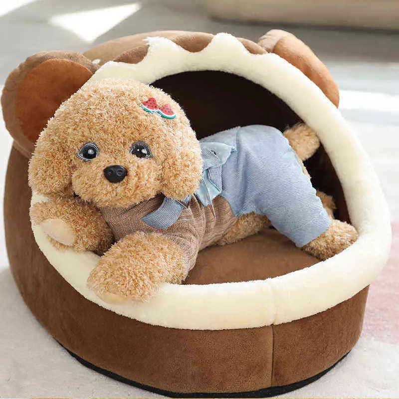 Cm Realistico Teddy Dog Peluche Cucciolo Riempito Simulazione Coccole Vestite Bambola Regalo di Natale Bambini Baby J220704