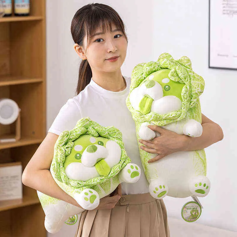 Ny stil söt japansk grönsakshundkuddar kreativa kol shiba inu kudde gosiga djur baby docka soffa gåva j220704