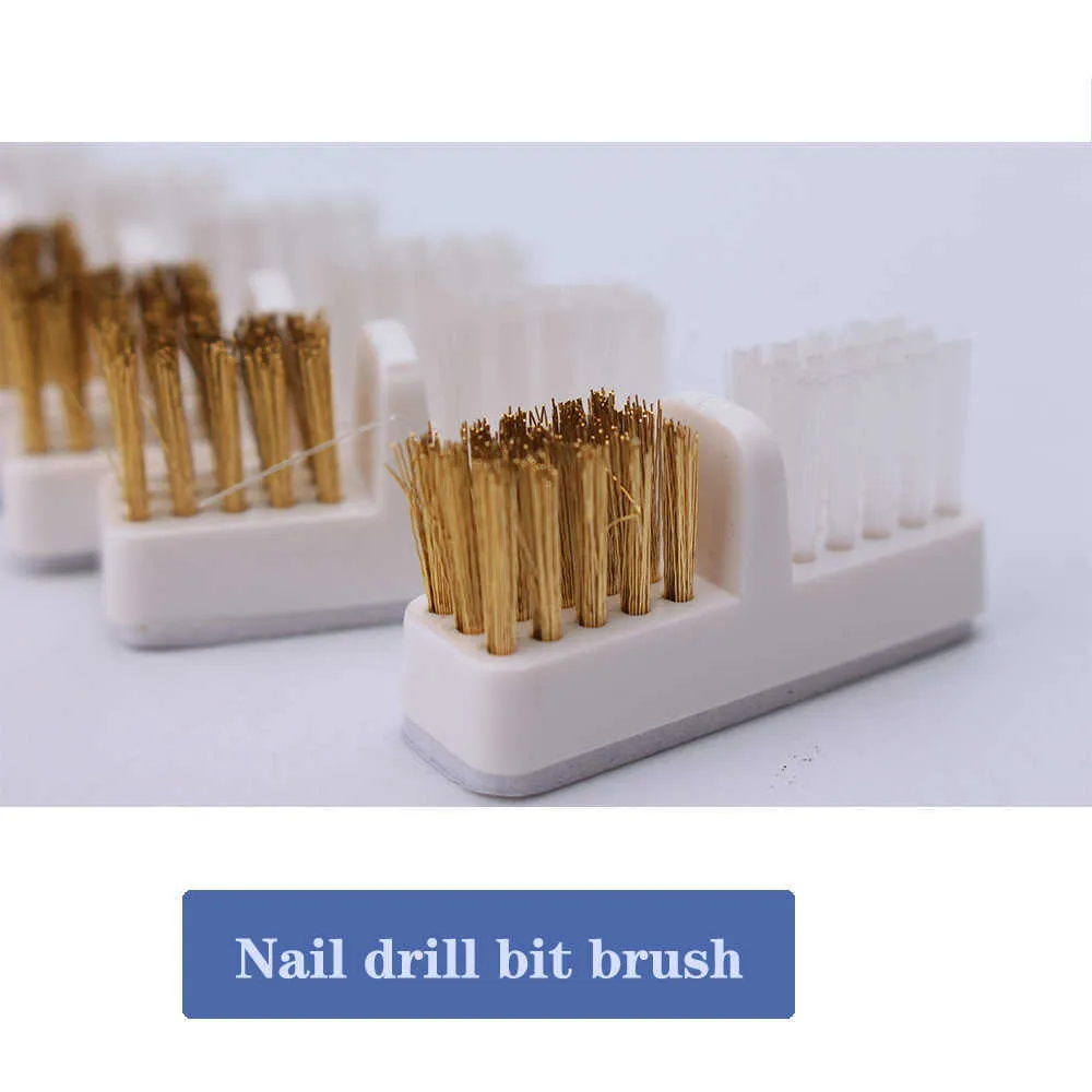 Escova de broca de unhas Limpeza do fio de cobre de ouro portátil Drills de manicure elétrica Acessórios para ferramentas limpas Nagelboor Reinigingsborsteltje