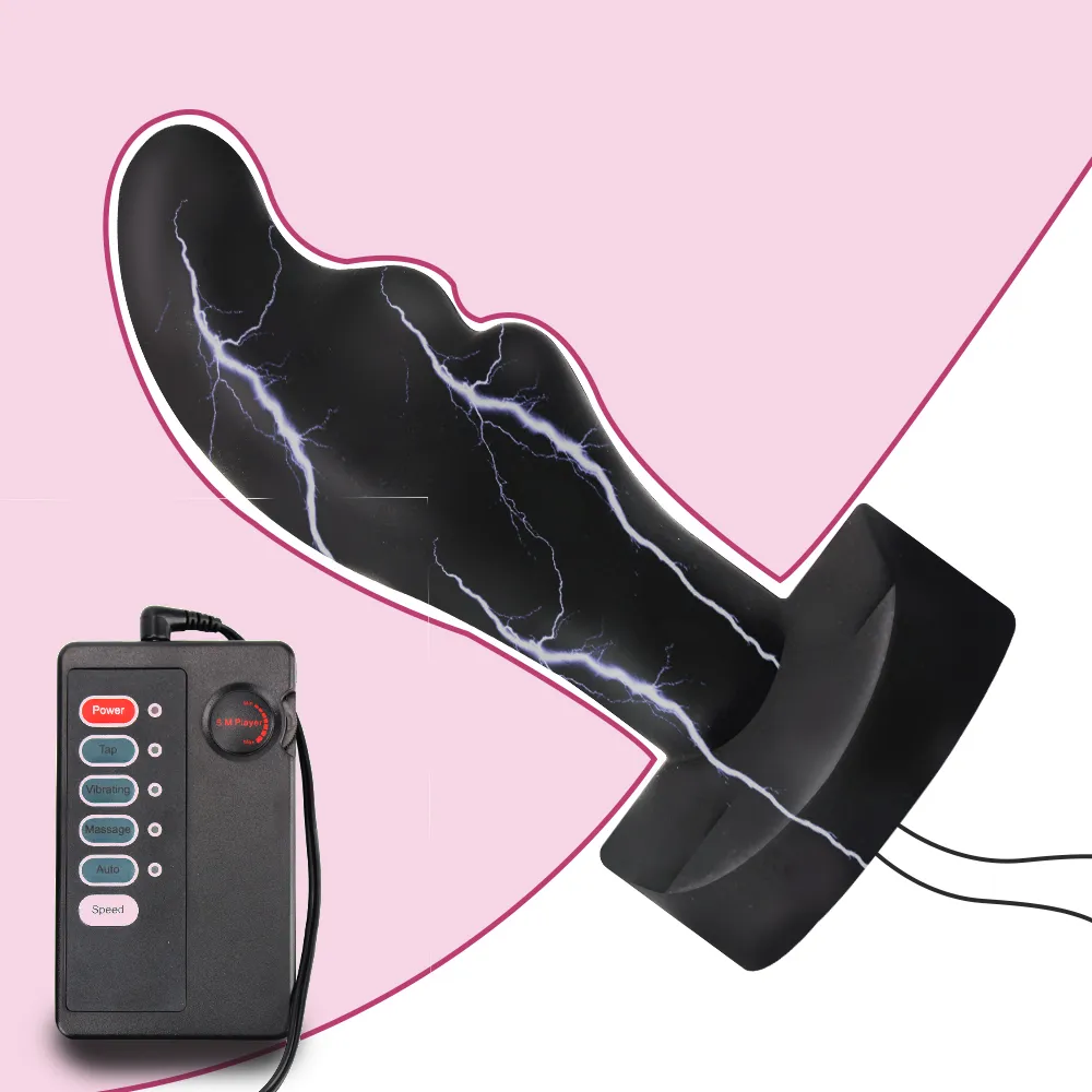 Elektrikli Şok Dildo Oyuncaklar 10 Yoğunluklu Anal Seksi Yetişkin Ürünleri Erkek Kadın İçin Prostat Masaj Poposu