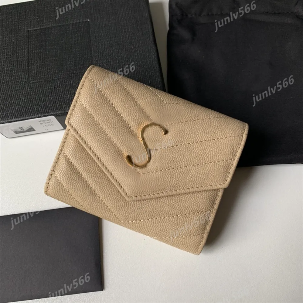 Top Leder Brieftasche Designer Mode Handtasche Herren- und Frauen -Kreditkartenabdeckung schwarzer Schaffell Mini Key Wallet Pocket i337e