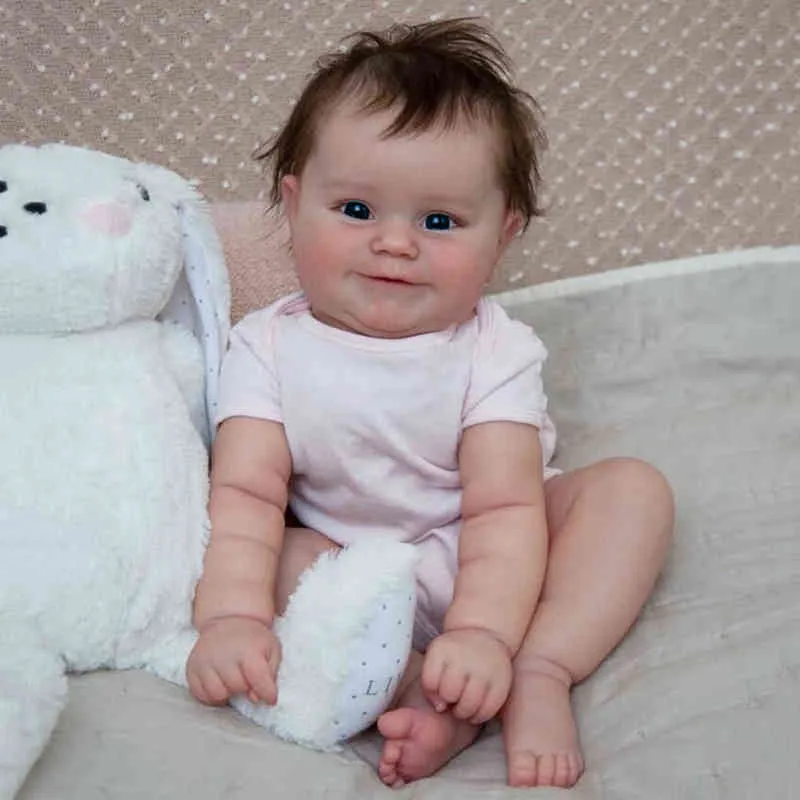 50 cm Reborn Baby Doll Neonata Ragazza Realistica Real Soft Touch Maddie con capelli radicati a mano Bambola d'arte fatta a mano di alta qualità AA220325