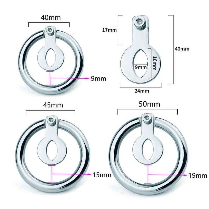 NXY Chastity Device Frrk 135 Men's Wearable Stainless Steel Lock Flat Type Cage Free Penis Binding 0416