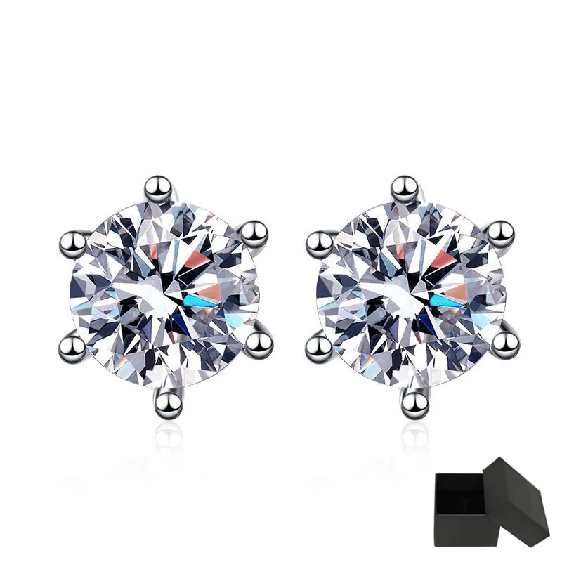 Boucles d'oreilles certifiées 2ct D couleur pour femmes, or blanc, argent Sterling S925, diamant de laboratoire brillant, CX220408
