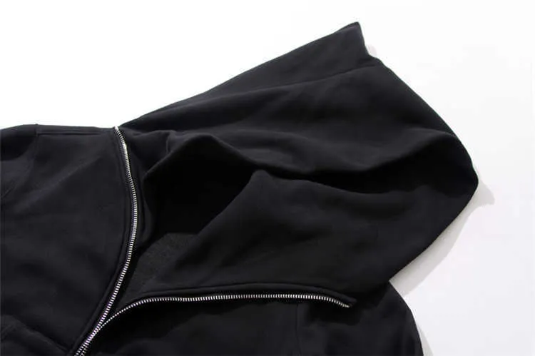 Новые толстовины мужчины застегнули кардиган Harajuku Black Sweates Hip Hop Swag Style Скейт -стрит -одежда Clachak Hoodie2453