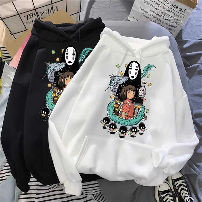 Totoro Anime Oversized Hoodie Plus Size Clothing Clothes Women Sweetshirts Spirited Away Long Sleeve Top Graphic Hoodies