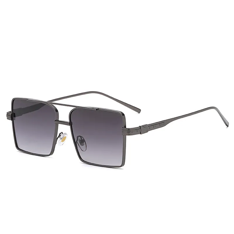 Модные квадратные металлические дизайнерские солнцезащитные очки мужчины золото -края розовые женщины поляризатор четыре сезона, очки пары солнцезащитные очки UV400233Y