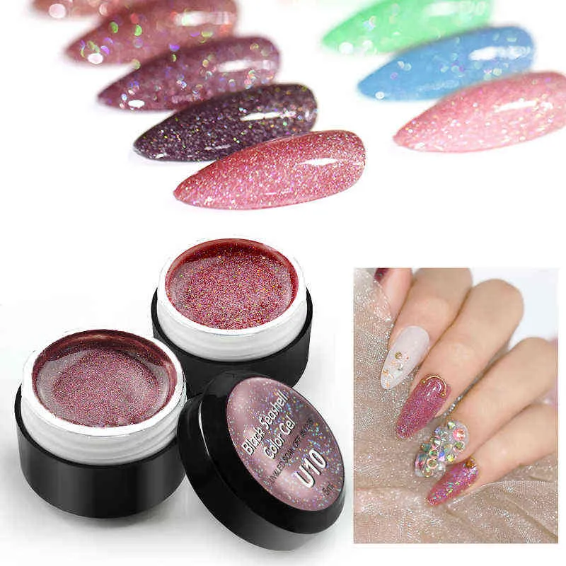 NXY tırnak jel parlak glitter lehçe 5 ml lazer şerit pembe inci kabuk yarı kalıcı uv vernish 0328