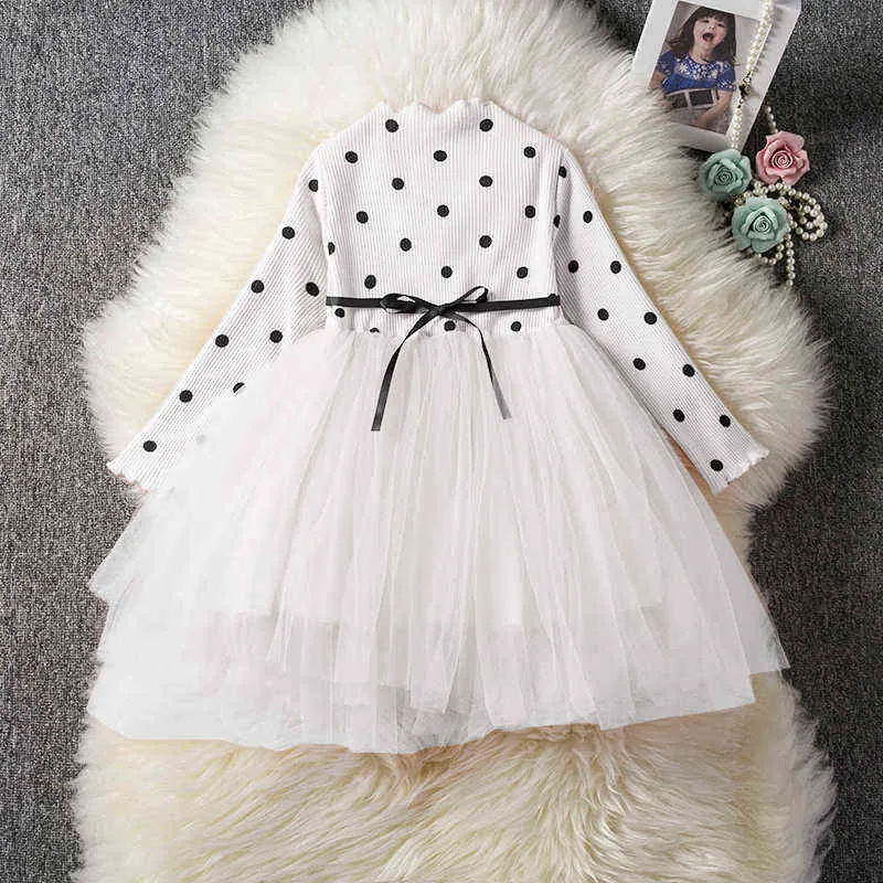 Ubrania dla dzieci biała koronkowa sukienka maluchowa sukienka księżniczka niemowlę zimowe przyczynowe rozrześnia 1 2 3 4 5 lat Kostium jesienny
