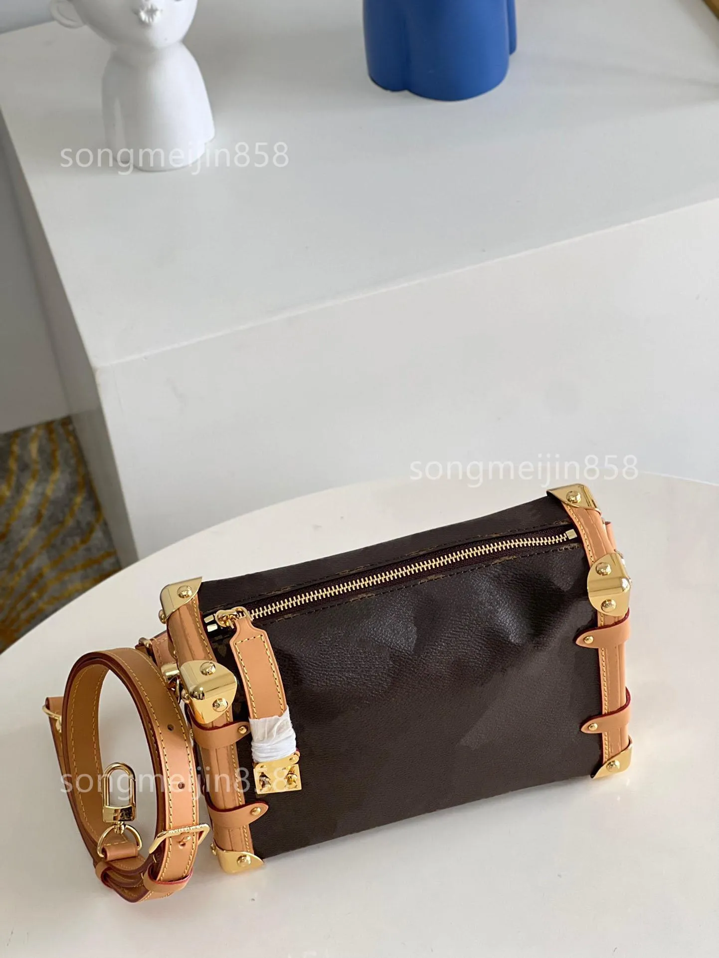 2022 New arrive designer bag side trunk pm old flower box for women M46358 leather crossbody package tote messenger bags298S