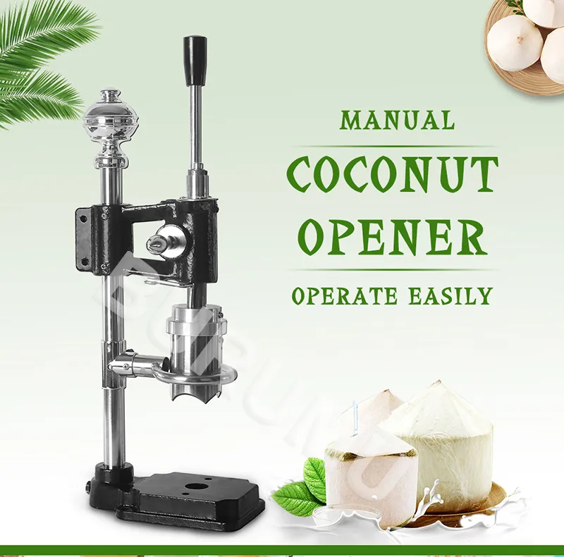 Komercyjny kokosowy otwieracz pokrywka ze stali nierdzewnej kokosowe stukanie wód dla zielonych kokosów łatwe narzędzie do sterowania2539