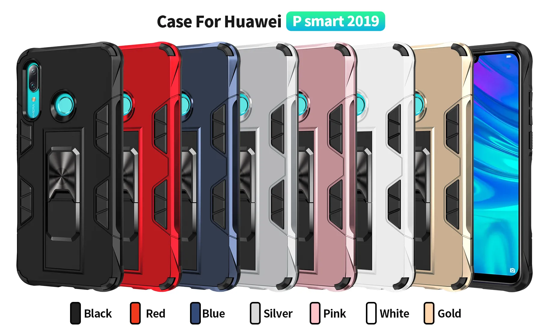 Cases Huawe P Smart 2019 2020 Shockproof Case Magnetische Autohouder Ring Back Cover voor Huawei Y5 Y6 2019 P20 P30 Lite P40 Pro Plus