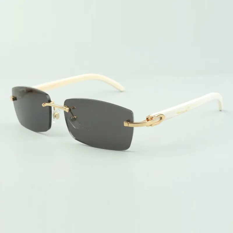 Schlichte weiße Buffs-Sonnenbrille 3524012 mit 56-mm-Gläsern für Männer und Frauen274c