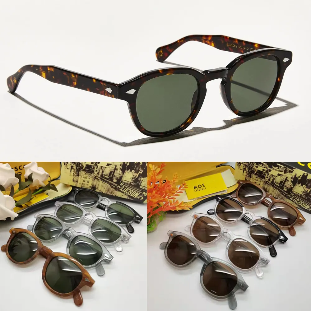 Top kwaliteit Johnny Depp Lemtosh Stijl Zonnebril mannen vrouwen Vintage Ronde Tint Oceaan Lens Brand Design Zonnebril Oculos De Sol2245