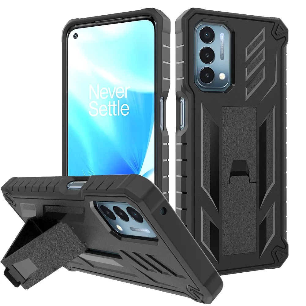 Heavy Duty Belt Clip Rugged Armor Shockproof Cases For OnePlus Nord N200 5G Double Layer Protection Built-in Kickstand Back Cover