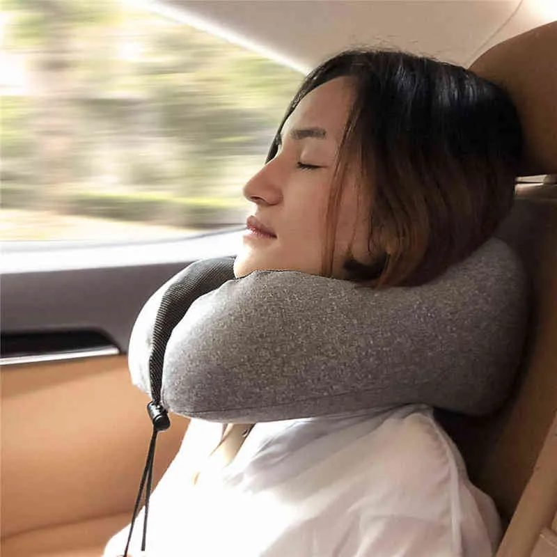 U-Shape Massage Pillow Travel Airplane Memory Foam Cervical Neck Pillows Car Head Neck Rest Air Cushion for Sleep Health Care 220507