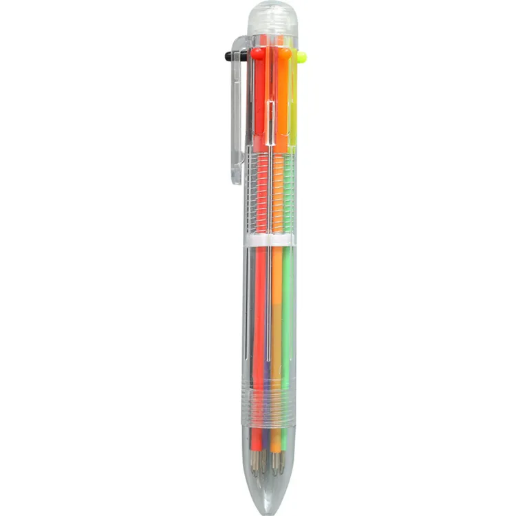 Главная 6 в 1 красочные ручки простые твердые многофункциональные многоцветные шарики школьные канцелярские товары красочные канцелярские товары красочные ручки zc1211