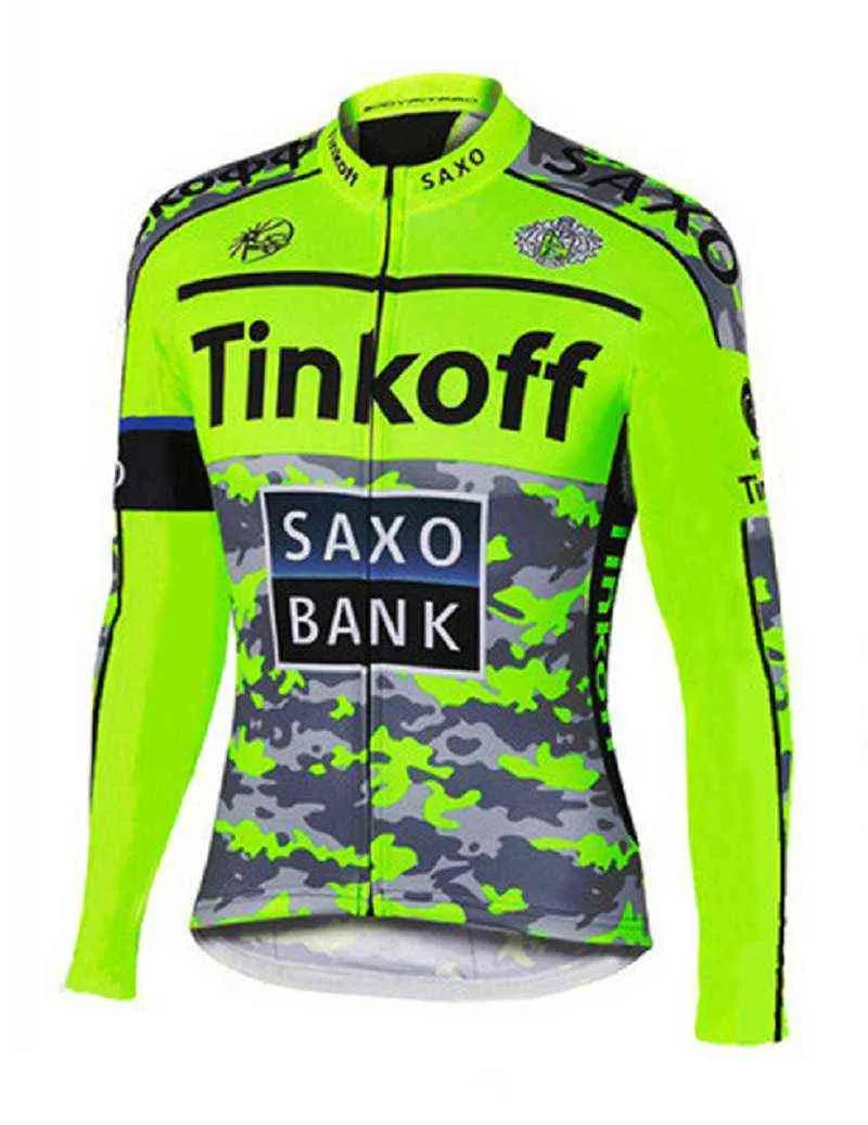 2021 Nouveau Tinkoff Maillot de cyclisme à manches longues Ropa Ciclismo Team Automne Vêtements de vélo Chemise de vélo Maillot VTT Vêtements Jacke H220429