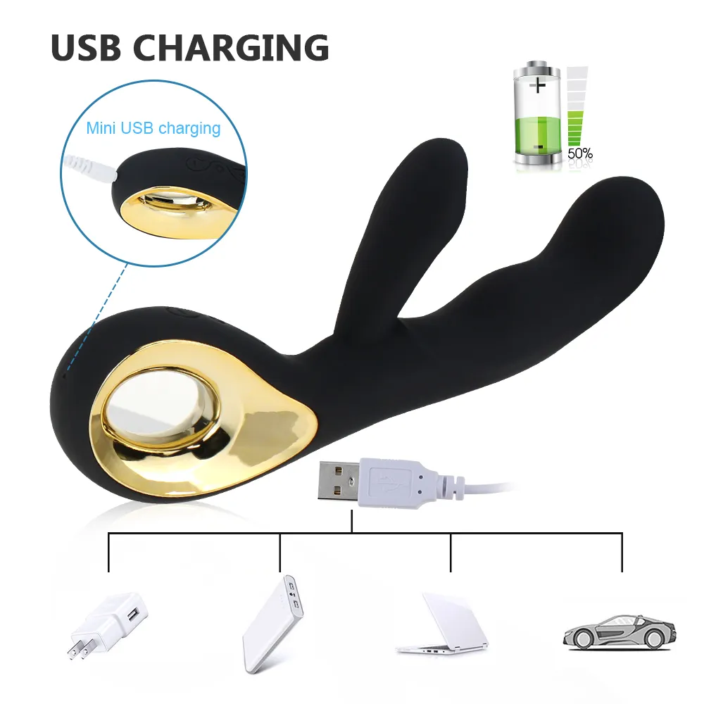 G Spot Rabbit Dildo Vibrator Orgasm Adult Toys USB Charging Powerful Masturbation sexy Toy for Women Waterproof Product
