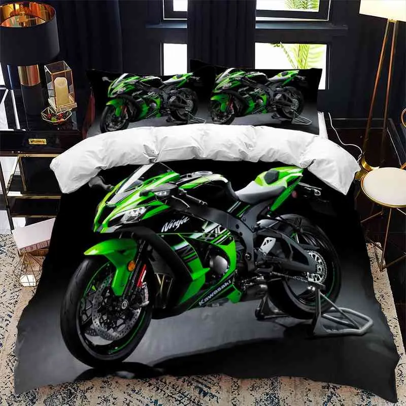 Set copripiumino letto da motociclista Queen Calico Twin Size Comforter Bedding singolo completo