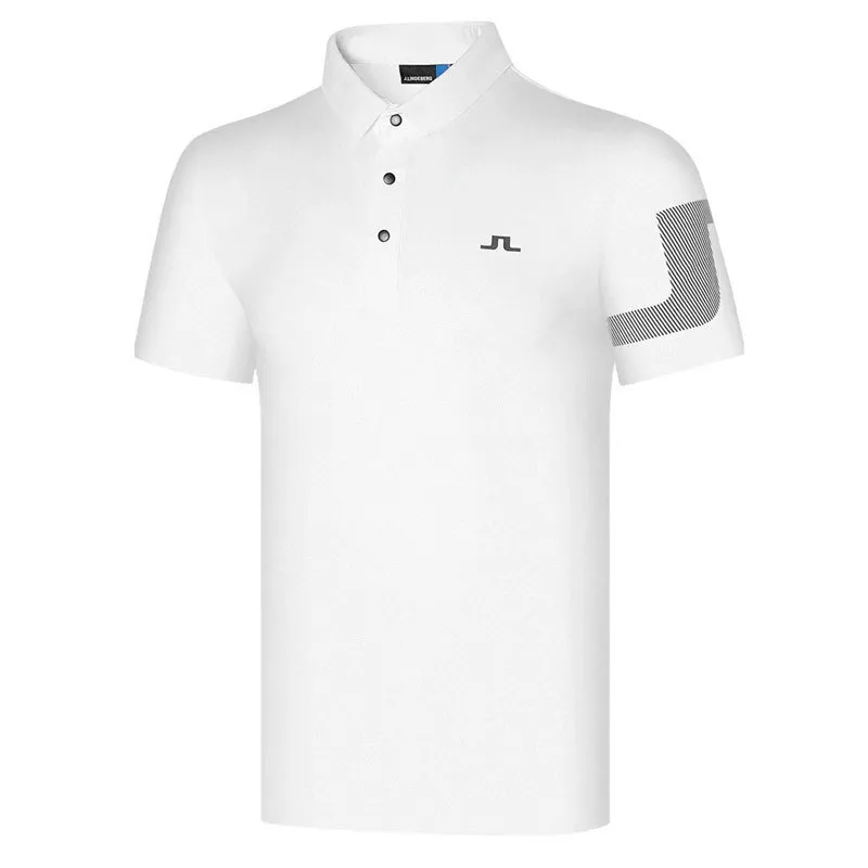 봄 여름 남성 의류 반팔 골프 티셔츠 검정 또는 흰색 색상 JL 야외 레저 폴로 스포츠 셔츠 220619