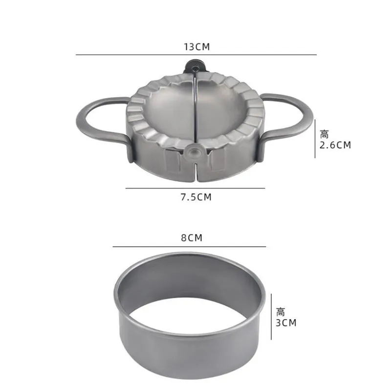 Coupe-tarte écologique en acier inoxydable, 2 pièces, moule à raviolis, boulettes, presse à pâte, accessoires de pâtisserie, 220618