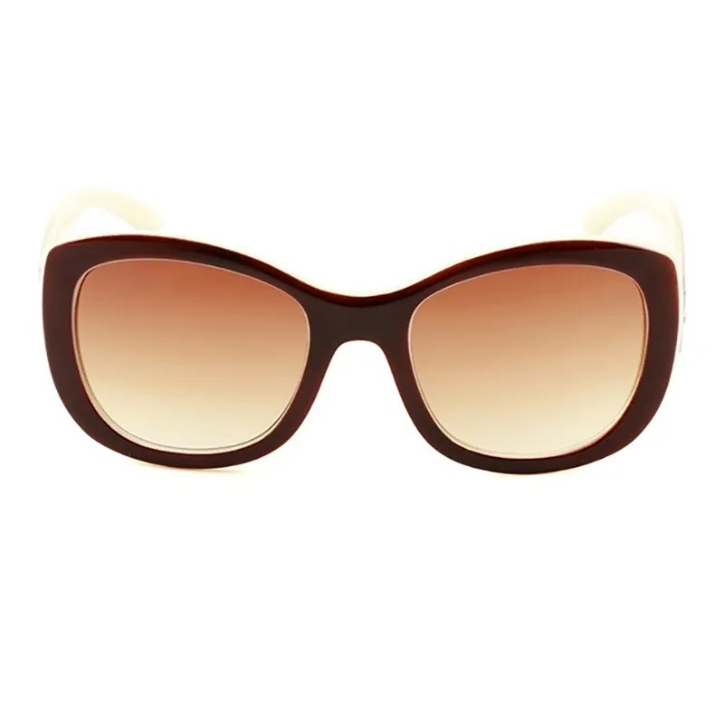 Gafas de sol de mujeres de verano Gafas de sol Retina en lentes de lentes Eyewear redondear la sombra de la moda Marcos de gafas de sol Cat Eyeglass Brown S301s