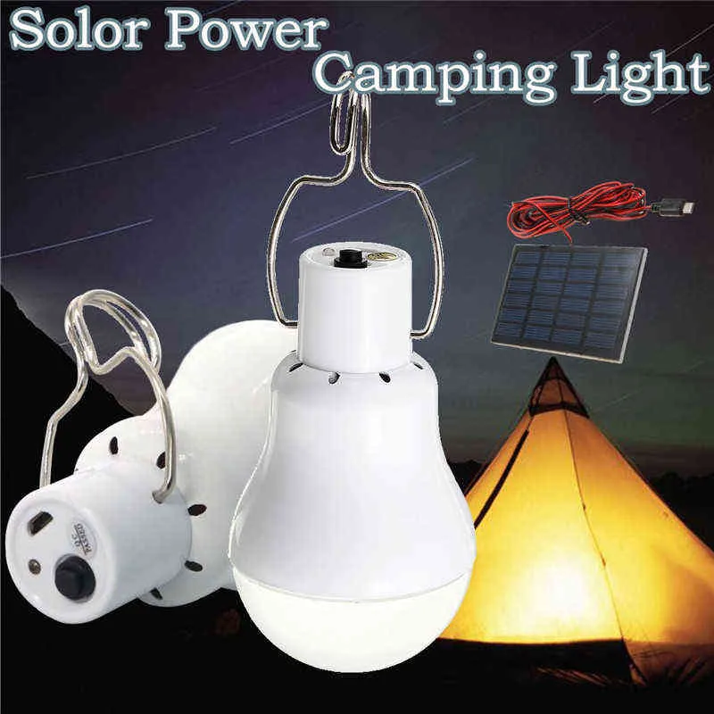 Lumière solaire portable W LM Lampes d'énergie solaire V lampe LED pour la lumière de camping extérieur tente suspendue LAMPE LAMPE J220531
