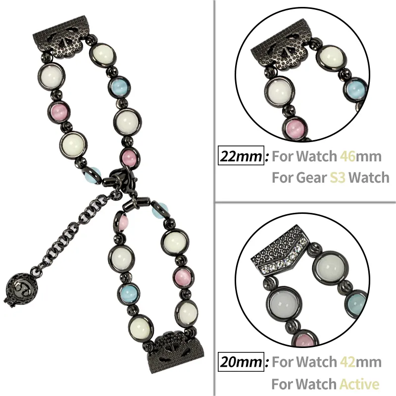 2220 mm Gurt Frauen Armband für Galaxy Watch 4 3 Klassische Band 42 mm mm aktiv 2 40 mm 44 mm Glühen im dunklen Metallgürtel 2207041514791