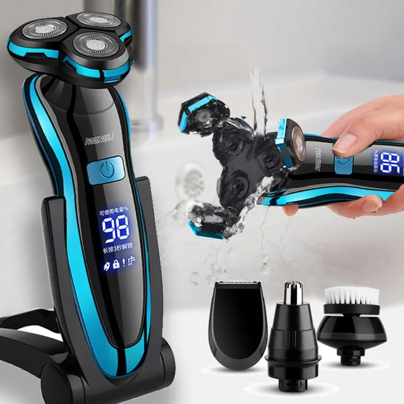 Rasoir électrique Rechargeable Rasage Machine pour Hommes Barbe Rasoir Humide-Sec Double Usage Preuve De L'eau Charge Rapide