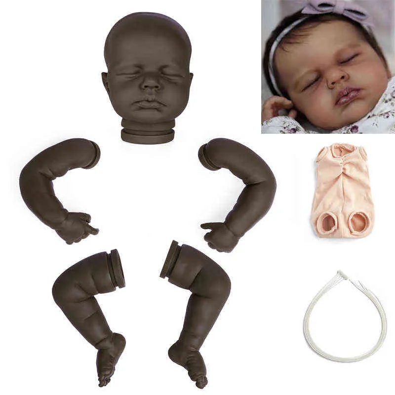 RSG 20 inch DIY Blank Reborn Baby Doll Parts Sleeping Loulou Unpainted Unfinished Doll Parts Baby Unfinished Vinyl Kit AA220325