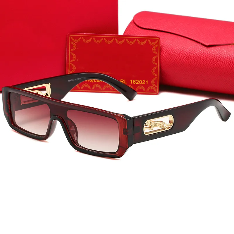 Gafas de sol rectangulares Marco Diseñador Para mujer Sombras Rojo Negro Símbolo Anteojos Hombre Moda junto al mar UV400 Mostrar Glamour San Valentín Gif230n