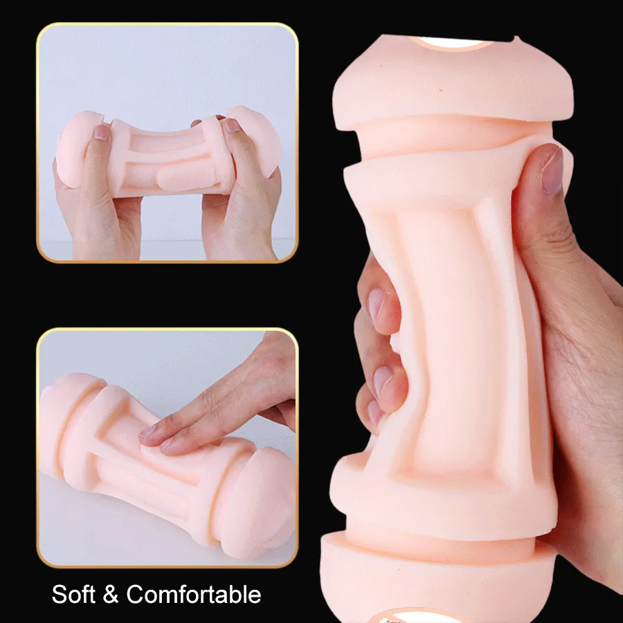 Silicone Vagina Real Pussy Pompino Orale sexy Dual End Masturbatore maschile Hands Free Masturbation Cup Vibratore Giocattoli uomo