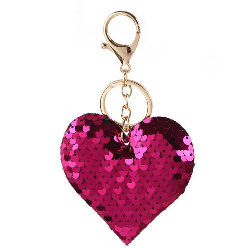 Nuovo portachiavi con paillettes a cuore Portachiavi Bomboniera Festa della mamma San Valentino Regalo di Natale ragazze e donne