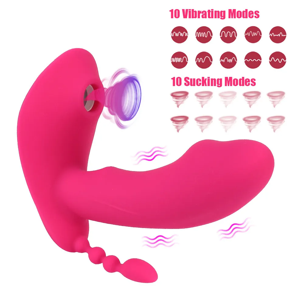 Masturbazione femminile Palline anali Clitoride Sucker 10 Modalità Giocattoli sexy le donne Vagina G Spot Massaggiatore Mutandine senza fili Vibratore