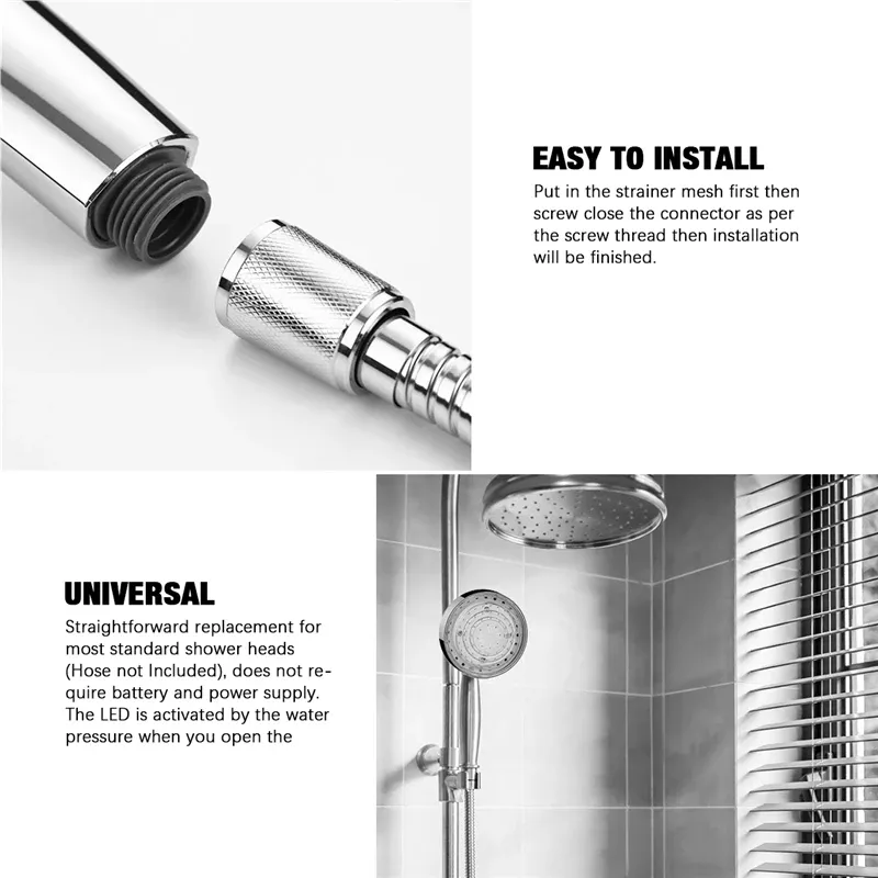 Shower Head LED Rainfall Shower Sprayer Automatically ColorChanging Temperature Sensor Water Saving Showerhead for Bathroom 220525