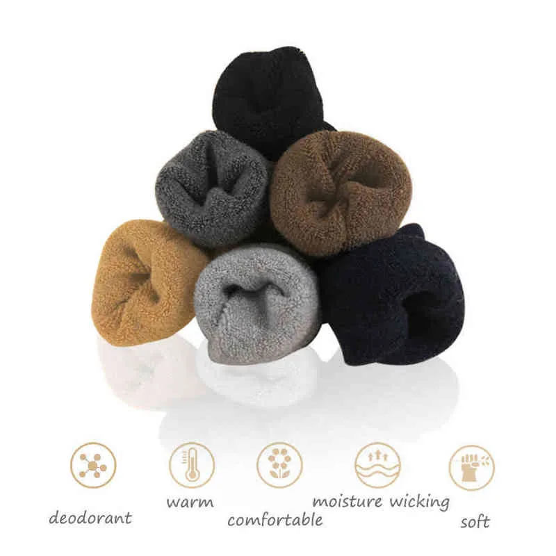 3 Paar Woll-Kaschmir-Thermosocken Winter Dicke Thermosocken für Männer Frauen Einfarbige mittlere Wadenwarme Socken Mann Lange weiche Strumpfwaren Geschenk Y220803