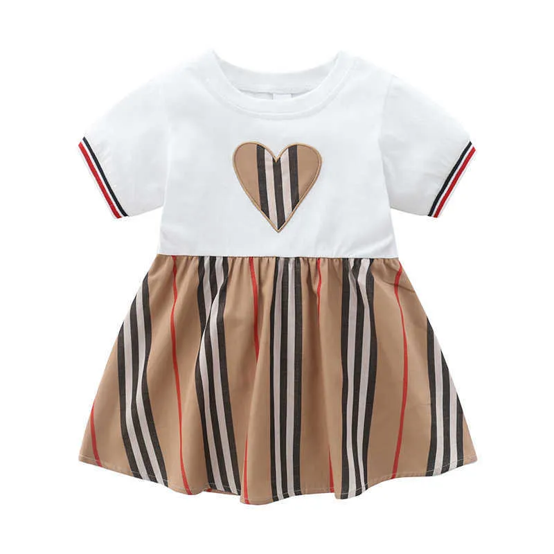 Children Dresses Striped Summer Kids Clothes Short Sleeve Cotton Girl Princess Dress Baby