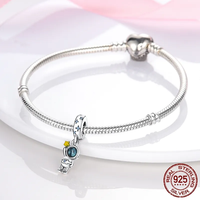 925 Sterling Silver Dangle Charm Hund Flicka Pojke Pärlor Bead Fit Pandora Charms Armband DIY Smycken Tillbehör